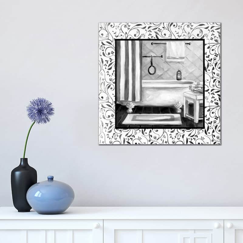 iCanvas "Black And White Bath I" by Carol Robinson Canvas Print - 18x18x1.5