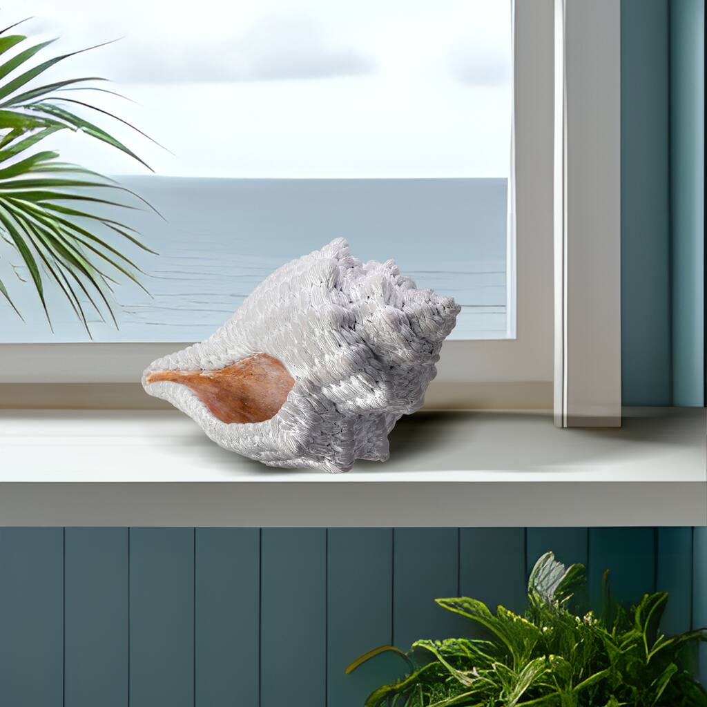 Resin 'Fabric Weave' Conch Shell 8.25" - 7.87