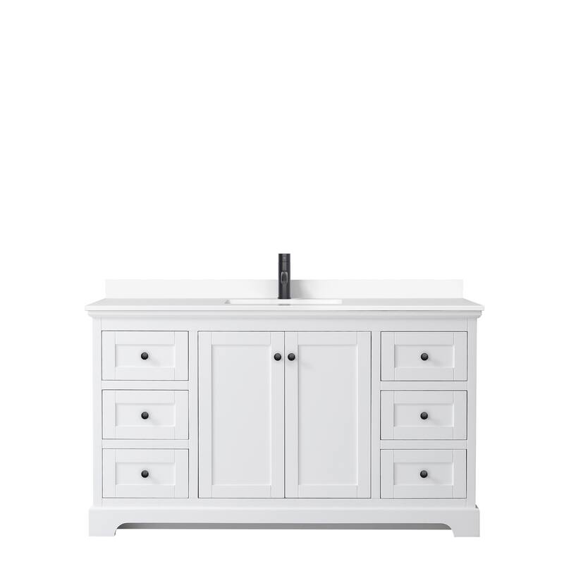 Avery 60 Inch Single Vanity, Cultured Marble Top