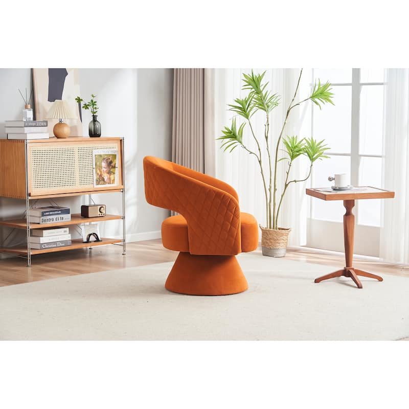 Swivel Accent Chair Armchair, Round Barrel Chair