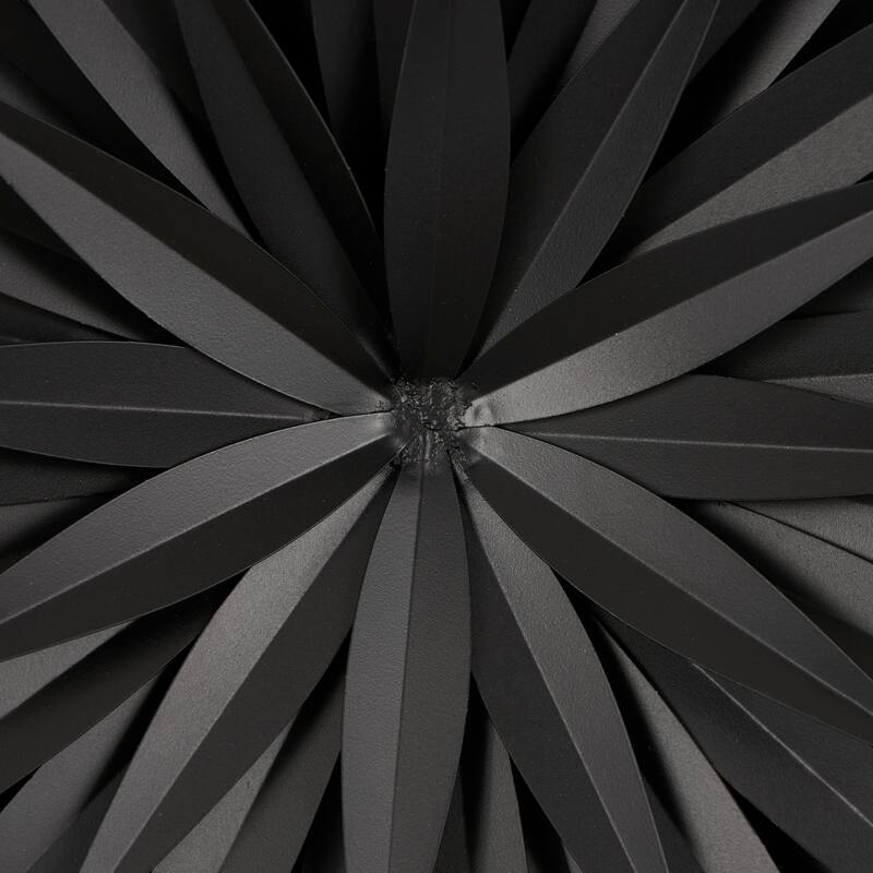 Black Metal Large Layered 3D Sunburst Wall Decor