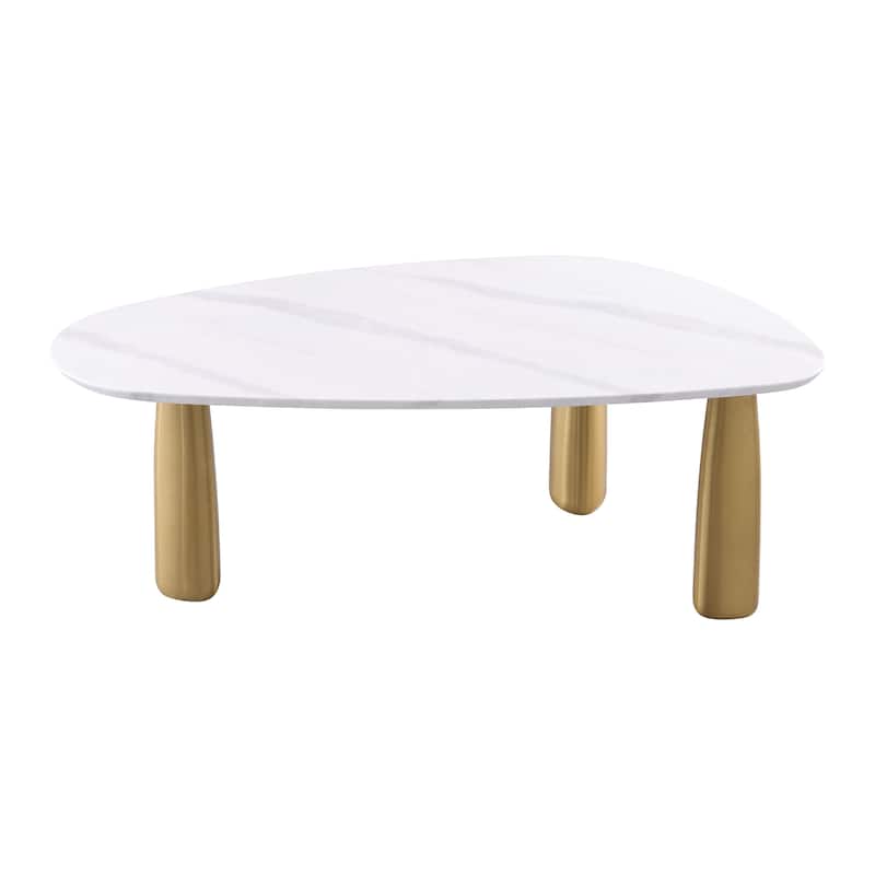 Furniture of America Luvien Modern 5-Piece White Sintered Stone Top Oval Dining Table Set