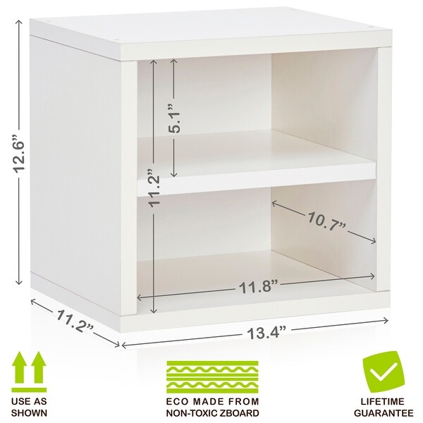 Way Basics Eco Stackable Connect Storage Cube With Shelf and Cubby Organizer for sale online 