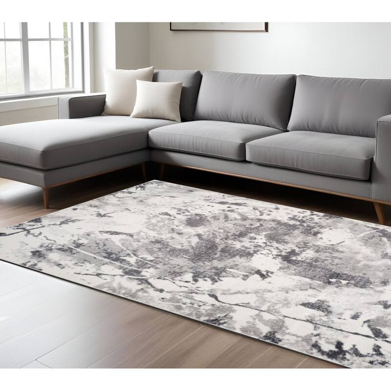 HomeRoots Abstract Modern Rectangle Area Rug - 108.00 in. x 79.00 in.  x 0.30 in.