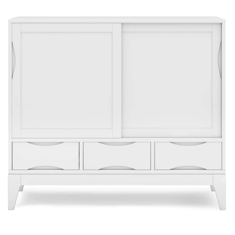 WYNDENHALL Pearson Solid Wood 48 inch Storage Cabinet (Set of 2) - 48"W x 17"D x 42"H
