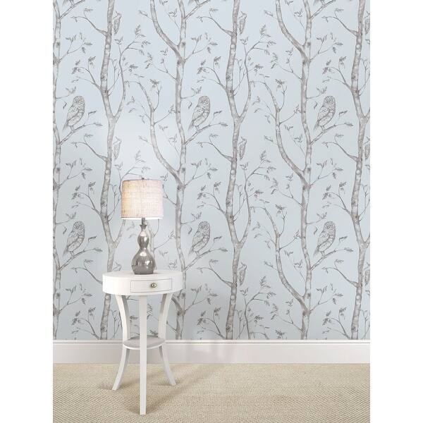 Shop Brewster Nu1413 30 3 4 Sf Blue Woods Peel And Stick Vinyl