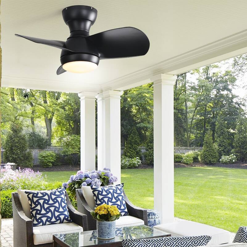 23" 29'' 42'' Flush Mount Ceiling Fan with Light and Remote Control for Small Room,Patio,Kitchen,Bedroom