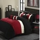 preview thumbnail 6 of 6, Chic Home Serenity Colorblock Microfiber 10-piece Comforter Set Red/Black - King