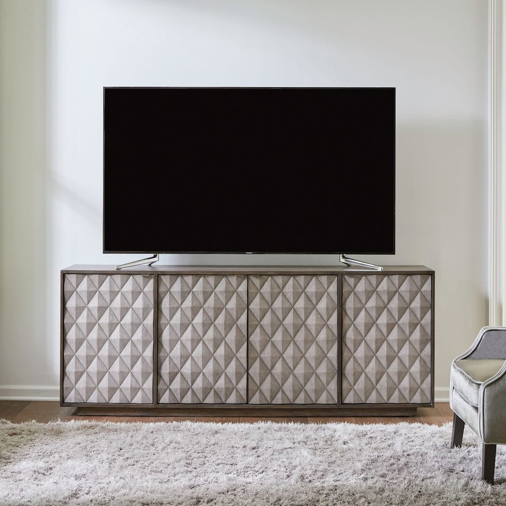 Prism Weathered Bark & Weathered Gray 82 Inch Accent TV Console