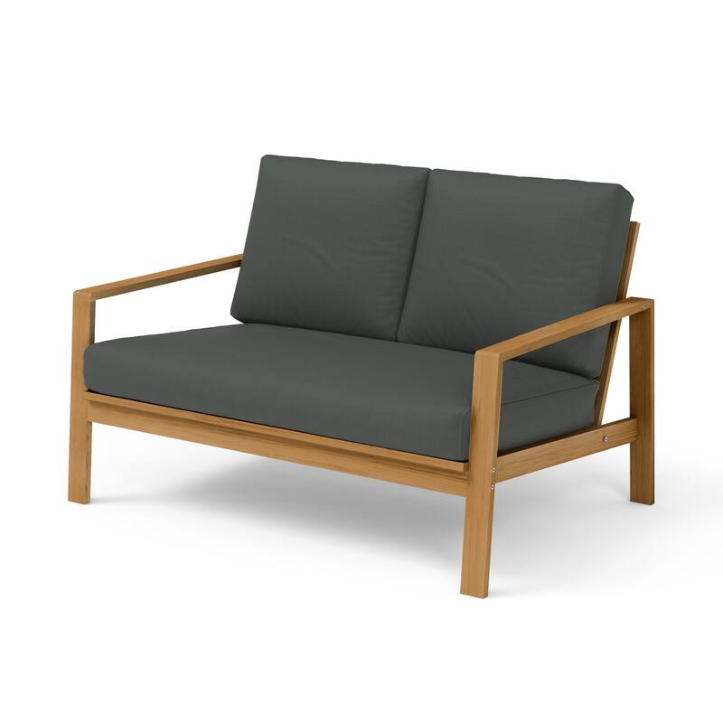 4 PCS Acacia Wooden Patio Conversation Set Outdoor Furniture