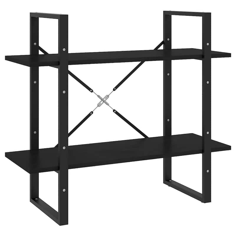 vidaXL 4-Tier Book Cabinet Black 31.5"x11.8"x55.1" Solid Pine Wood