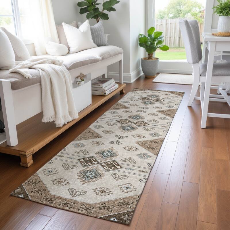 Machine Washable Indoor/ Outdoor Global Hiawatha Chantille Rug