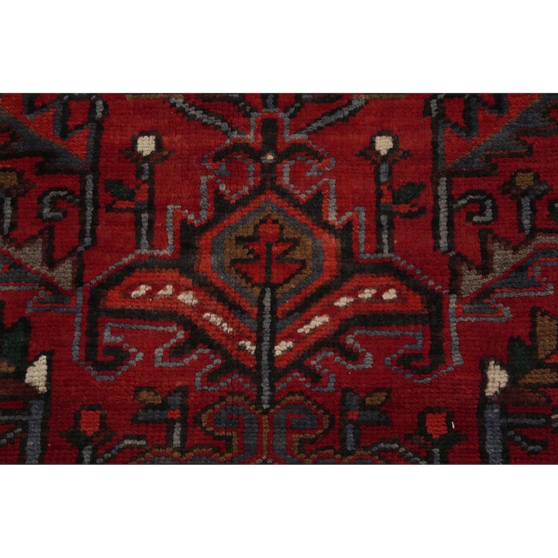 Hand Knotted Oriental 100% Wool Carpet Traditional Medallion Red Heriz Area Rug - 11' 4'' X 7' 9''