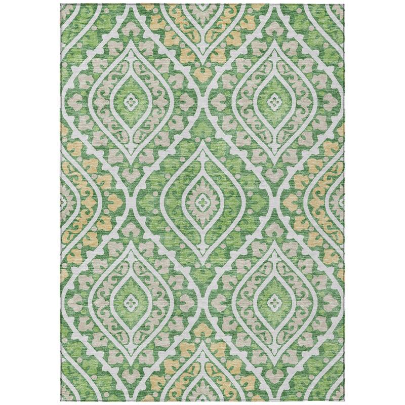 Machine Washable Indoor/ Outdoor Chantille Ttransitional Medallion Rug