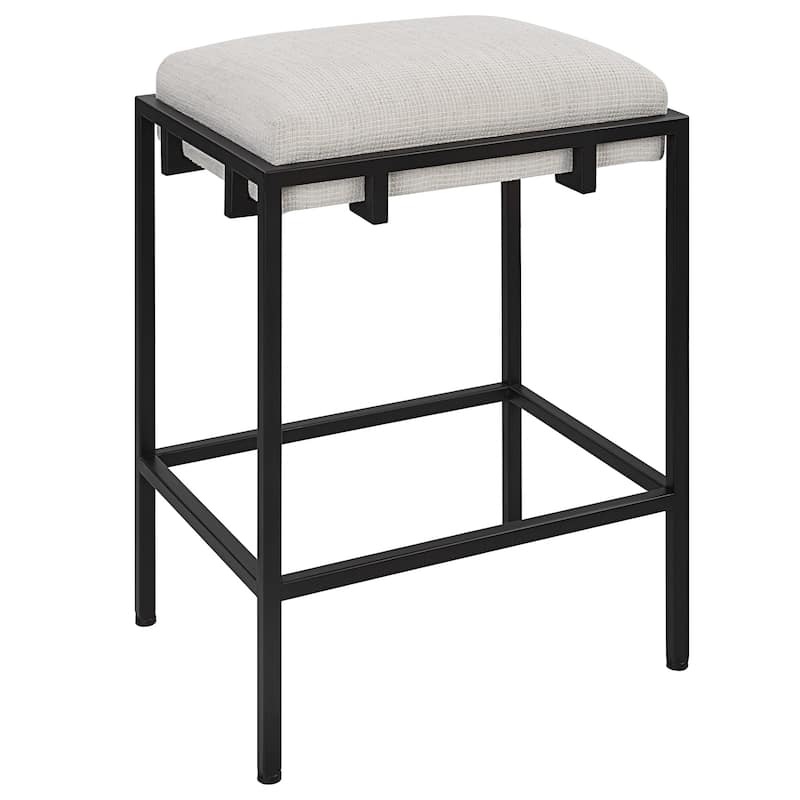 Upholstered Iron Counter Stool - 26.5" - Black and White