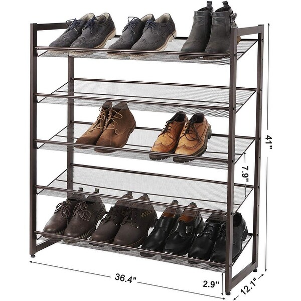 Home Furniture Diy 3 4 5 Tier Metal Shoe Rack Storage Organizer Stand Shelf Holder Portable Luxliga Lu