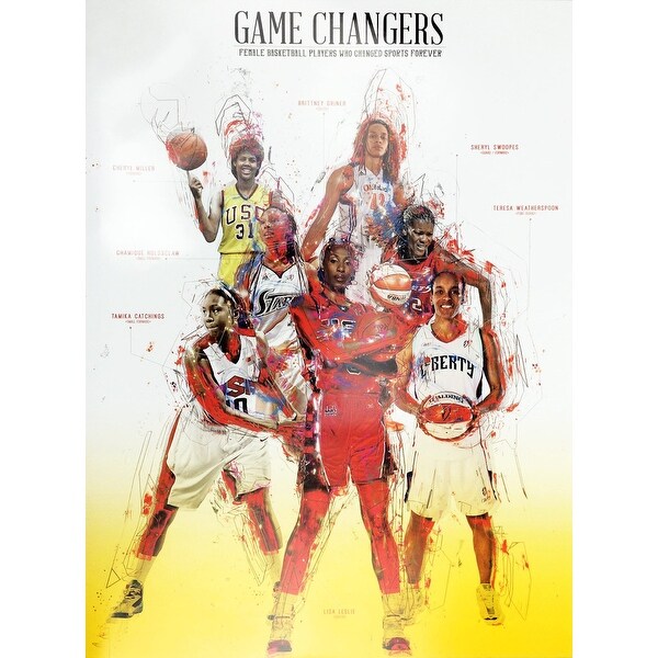 Basketball Poster Black Women WNBA (18x24) - Multi-Color