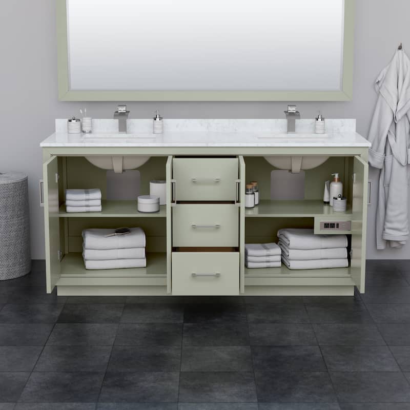 Icon Double Bathroom Vanity Cabinet, No Mirror