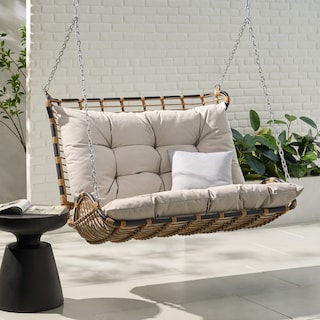 Arruda Outdoor  Outdoor Wicker Porch Swing with Cushions by Christopher Knight Home - 400 lb limit