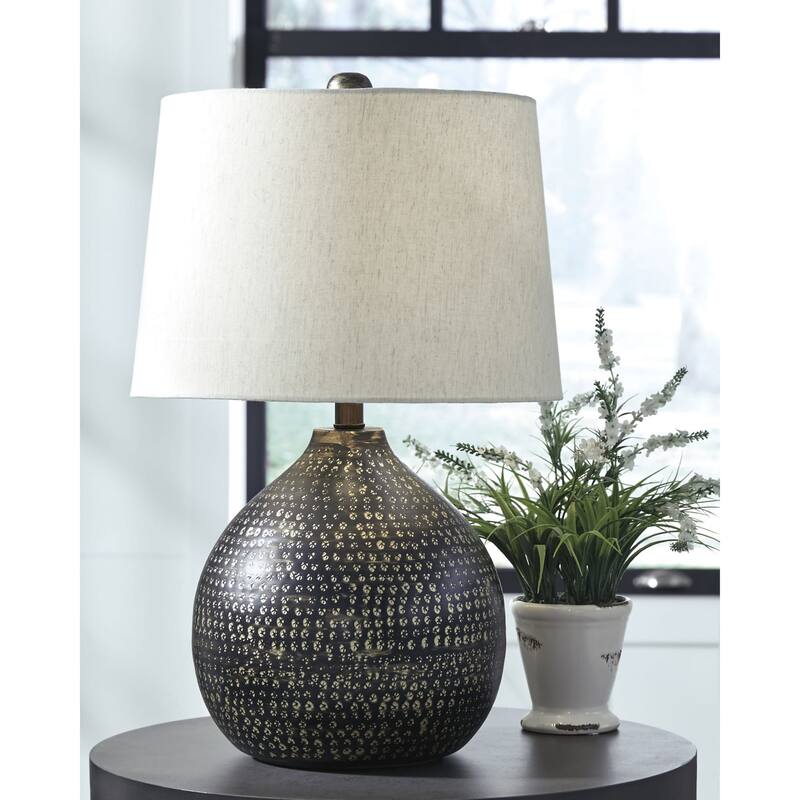 Maire Metal 24 Inch Table Lamp - Black and Gold Finish