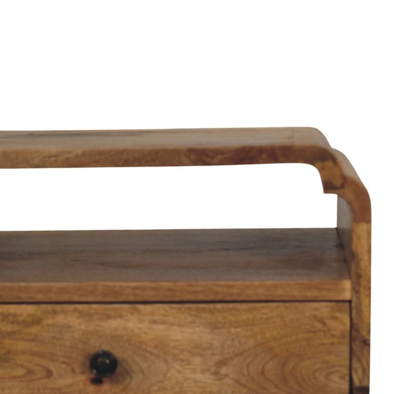 HomeRoots 22" Light Brown Solid Wood One Drawer Nightstand