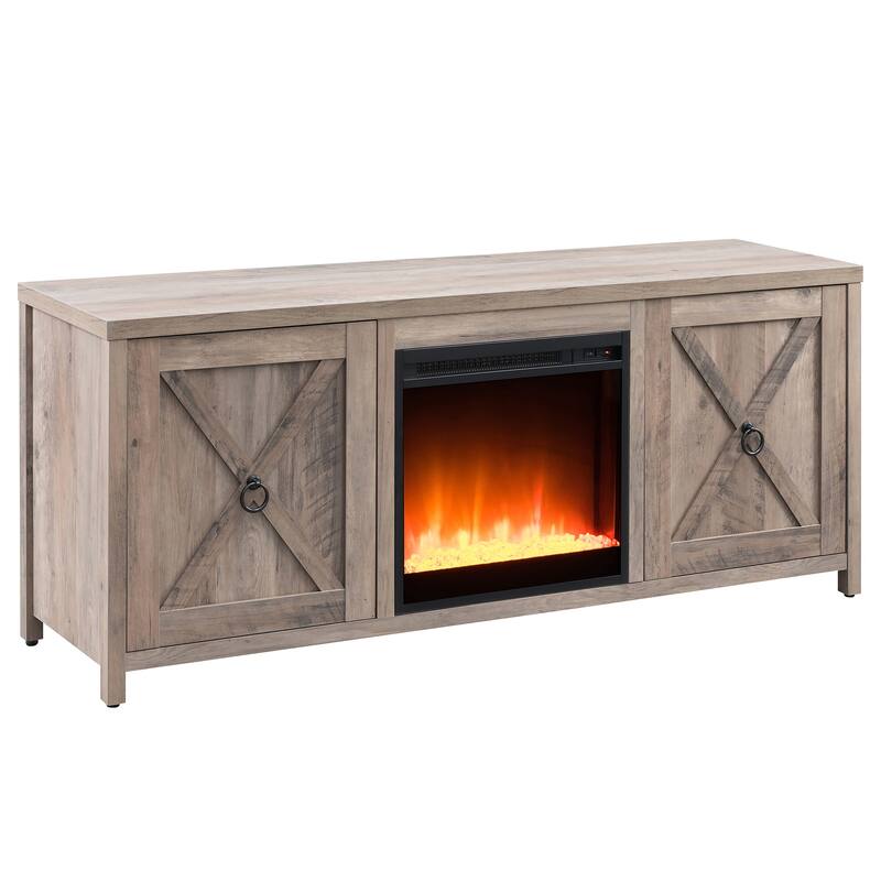 Granger 58" TV Stand with Crystal Fireplace Insert