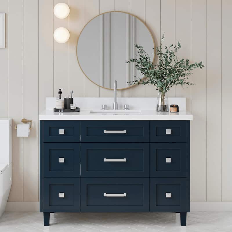 Ariel B49WQRVO Monroe 49" Free Standing Single Basin Vanity Set with - Midnight Blue
