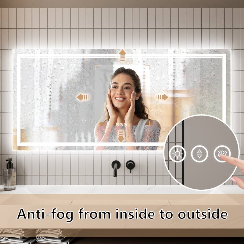 Modland Small Size LED Bathroom Mirror Back & Front Lighted Anti-Fog