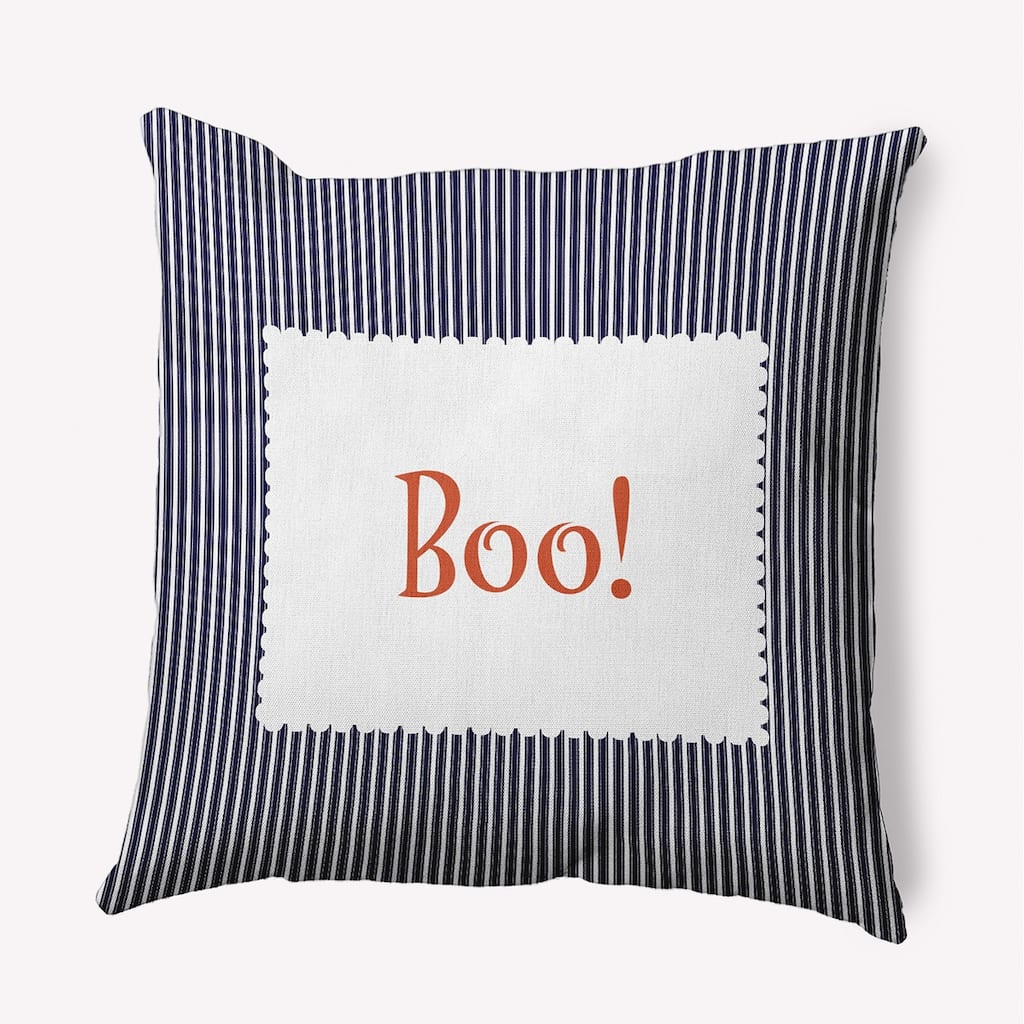 Halloween Boo Ticking Accent Pillow