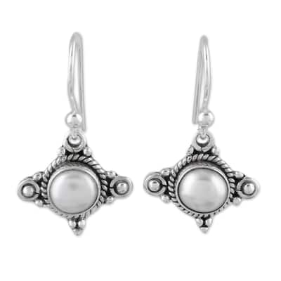 Handmade Sterling Silver 'Incandescence' Cultured Pearl Earrings - White - 0.2