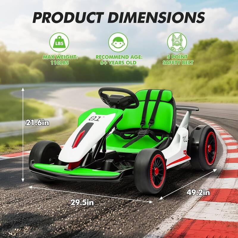 24V Electric Drift Go Kart for Kids 6-12 Best Gift