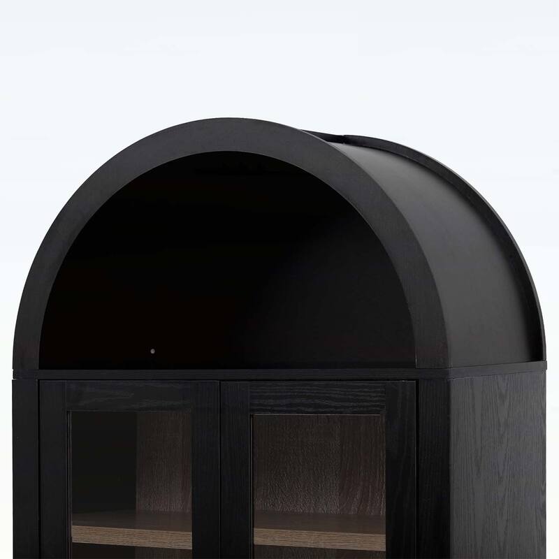 Tall Arched Cabinet with 2 Large Drawers,Modern Farmhouse Design,for Kitchens and Dining Rooms,Living Room