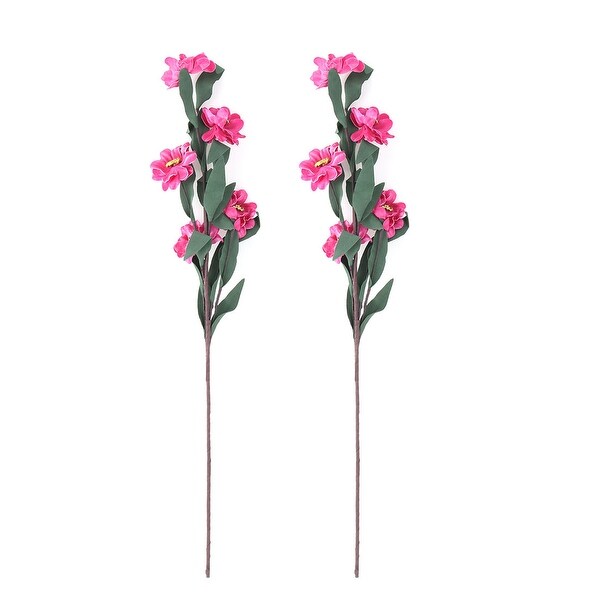 Home Party Foam Chrysanthemum Shaped Desk DIY Decor Artificial Flower Fuchsia 2 Pcs