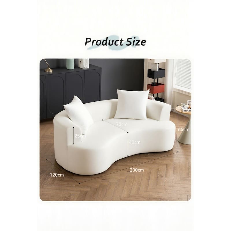 Moon-shaped Chaise Couch Chenille Cat Waist Deep Seat Loveseat Sofa
