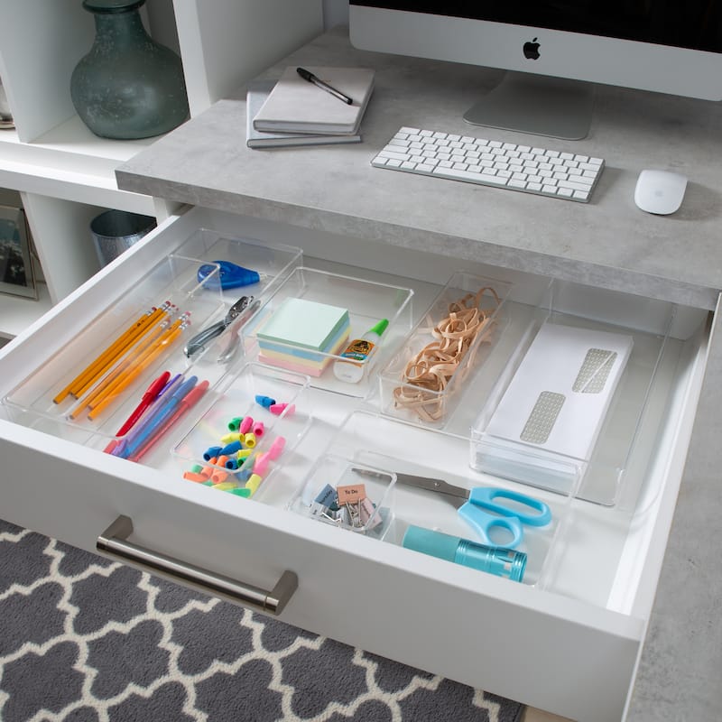 Simplify Medium Narrow Drawer Organizer in Clear - 9" x 3" x 2"