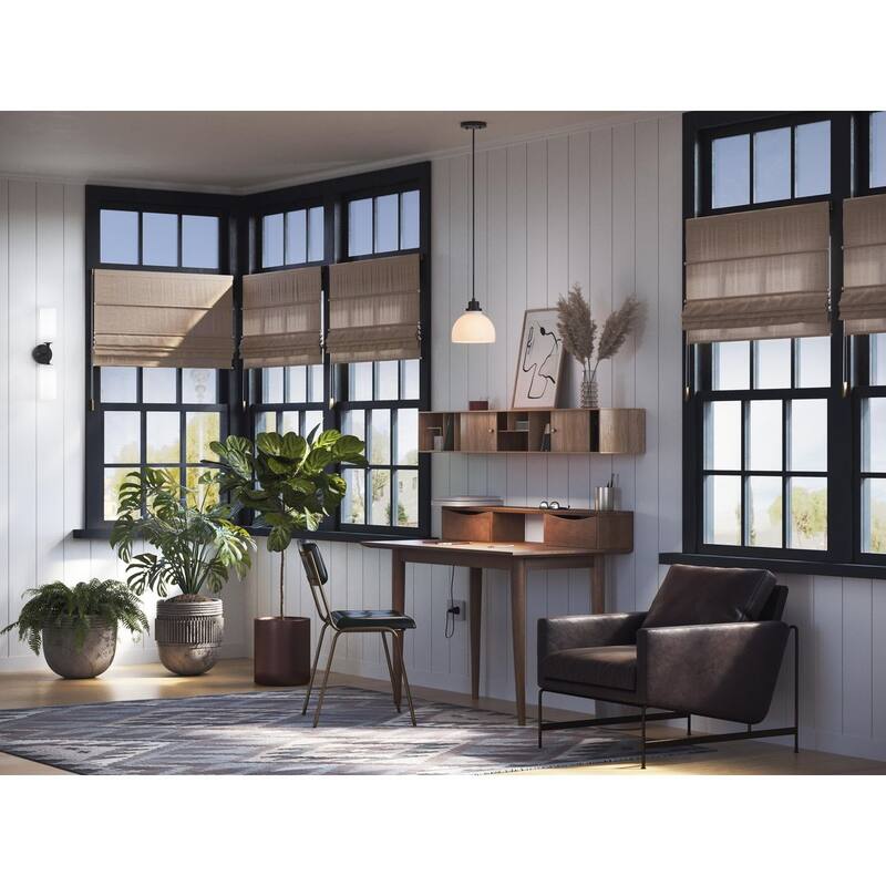 Garris Collection One-Light Matte Black Etched Opal Glass Transitional Mini-Pendant - 8 in x 8 in x 8.25 in