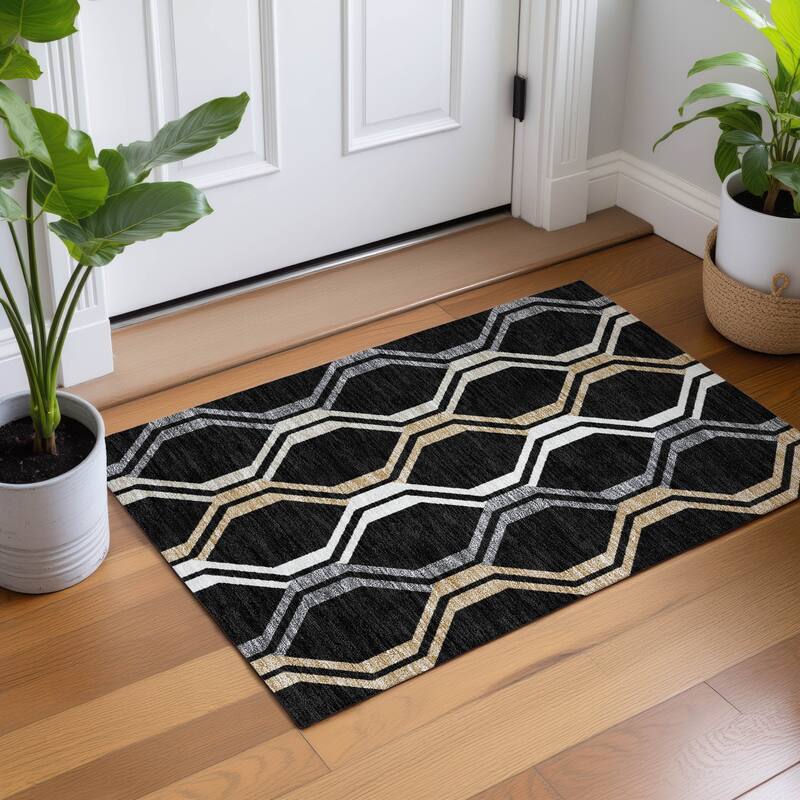 Machine Washable Indoor/ Outdoor Contemporary Dimensions Chantille Rug