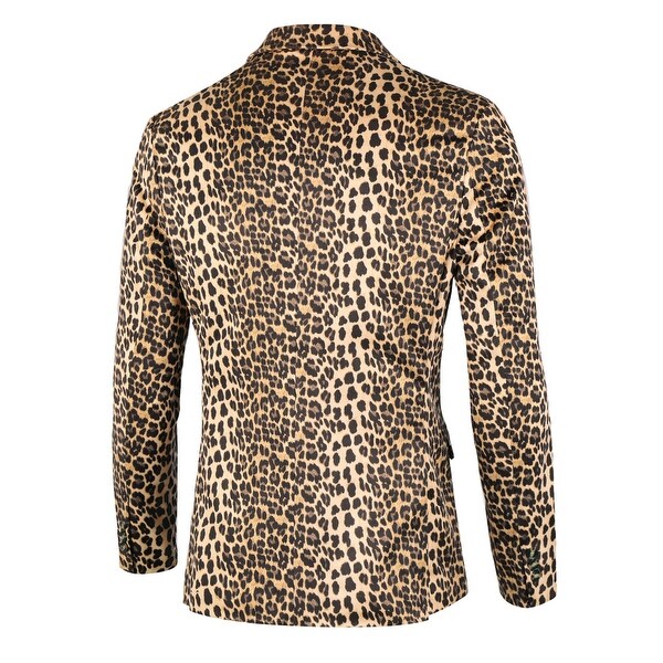 mens leopard print suit jacket