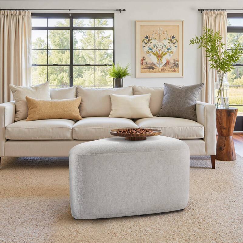 26" Footstools and Ottomans, Modern Fabric Pouf Ottoman