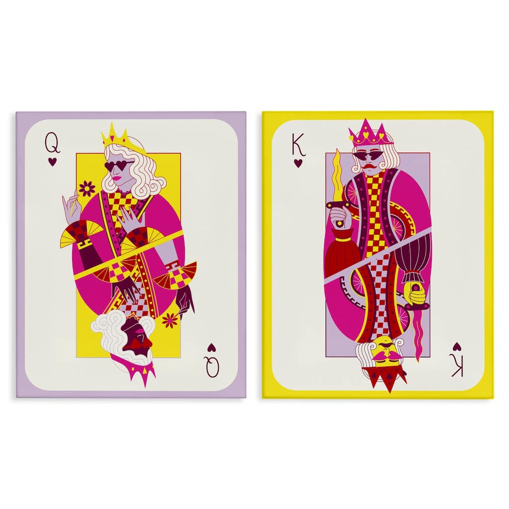 Stupell King & Queen Cards Canvas Wall Art Design By Grace Popp (Set of 2)