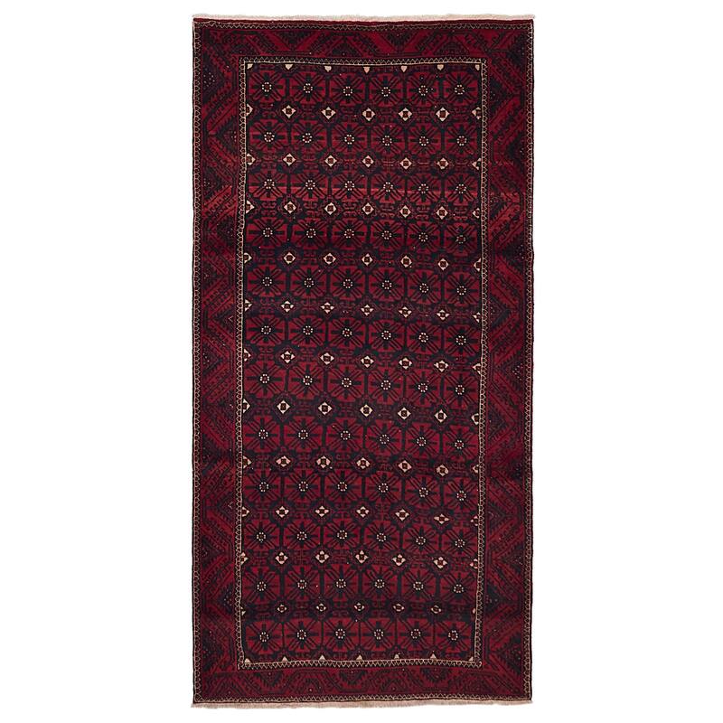 ECARPETGALLERY Hand-knotted Teimani Red Wool Rug - 4'9 x 9'10
