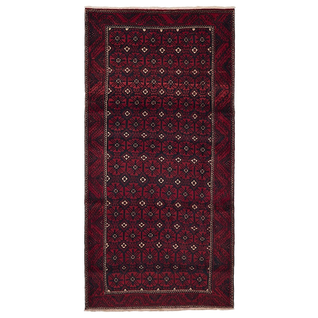 ECARPETGALLERY Hand-knotted Teimani Red Wool Rug - 4'9 x 9'10
