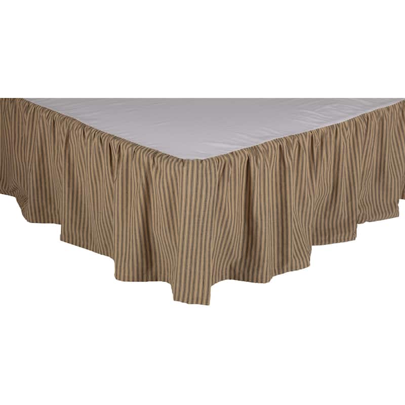 Farmhouse Star Ticking Stripe Bed Skirt