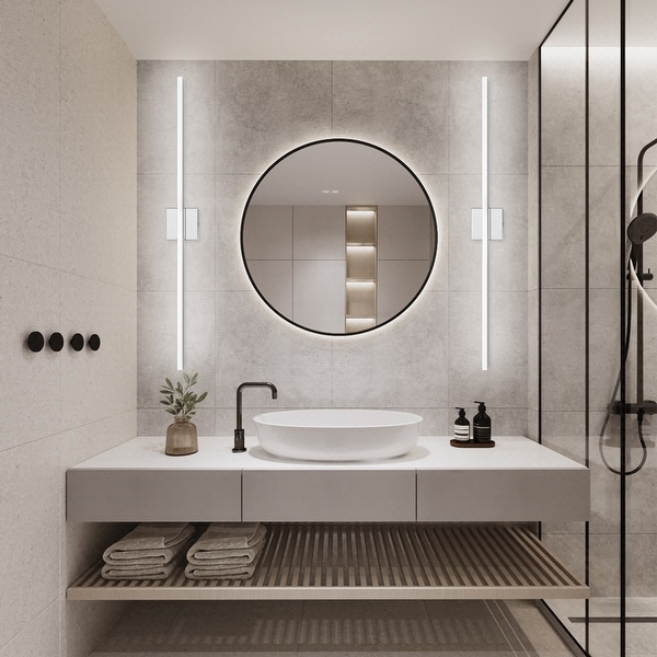 Mirrea 24in modern led vanity light for bathroom lighting dimmable 24w cold whit outlet