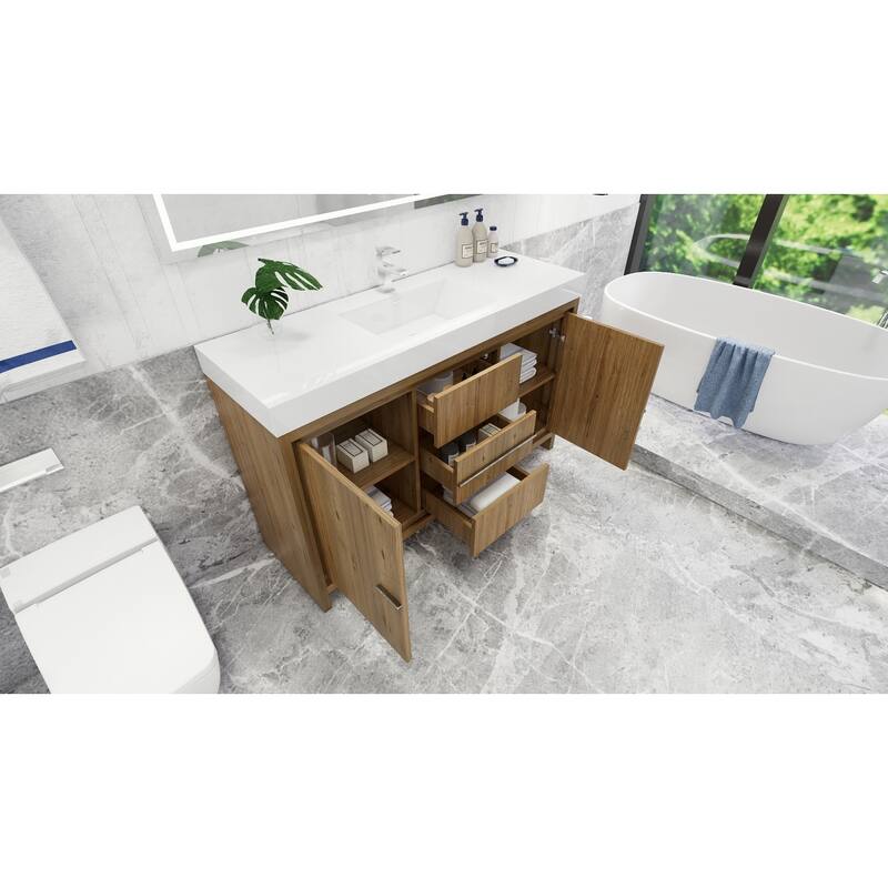 Dove 60'' Freestanding Vanity with Single Reinforced Acrylic Sink