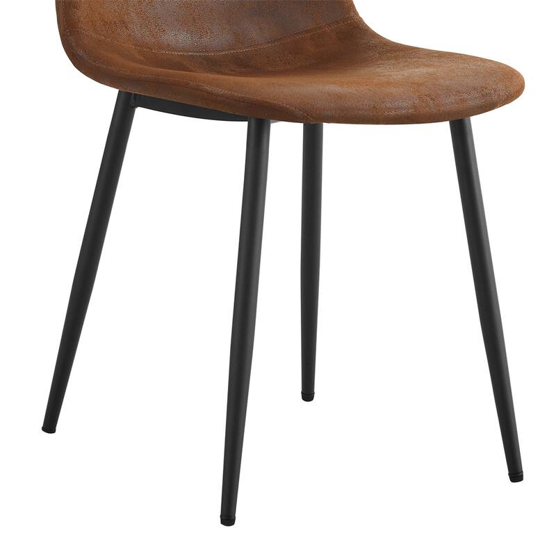 Dining Chairs,Suede Backrest and Metal Legs Combined Chairs,4 PCS