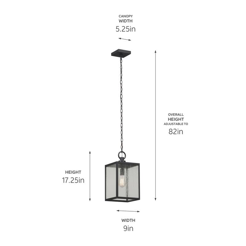 Kichler Lighting Lahden 1-Light Textured Black Outdoor Convertible Pendant Light - 17.25