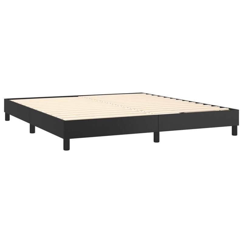 vidaXL Bed Frame Box Spring Bed Base with Mattress for Bedroom Faux Leather