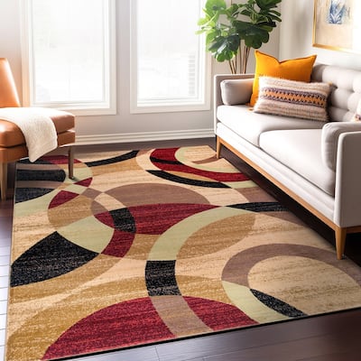 World Rug Gallery Geometric Circles Area Rug