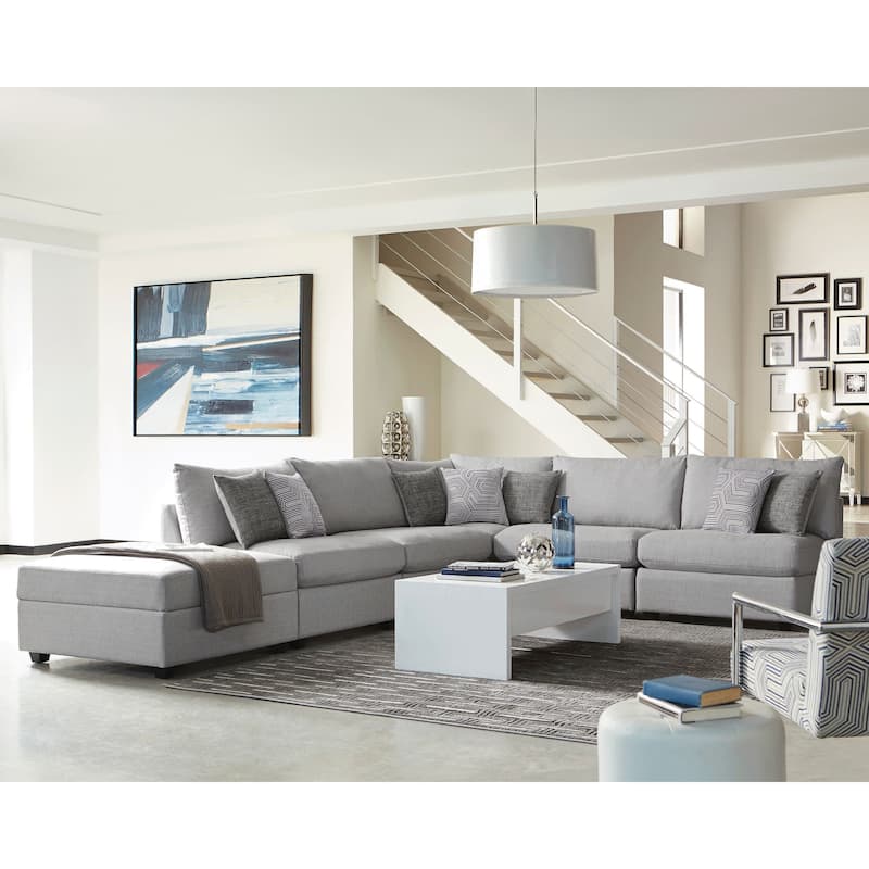 Cambria 5-piece Upholstered Modular Sectional Sofa Grey